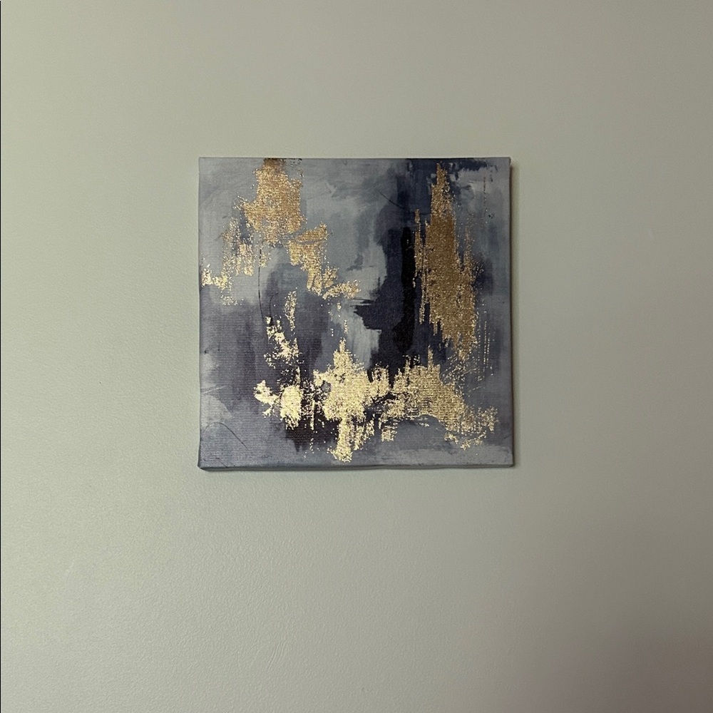 Abstract Gold and Gray Canvas Art Small